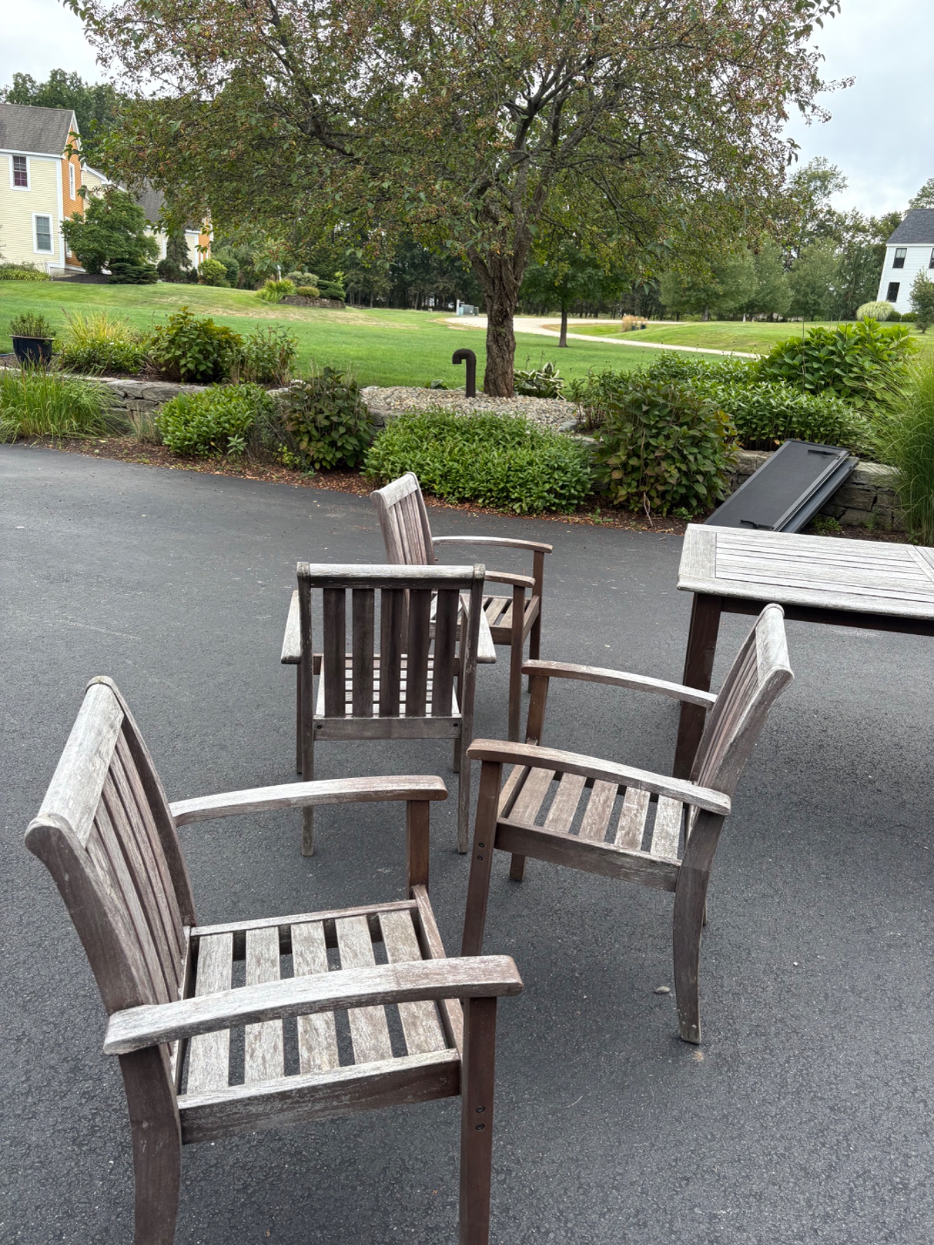 Chairs and table before.