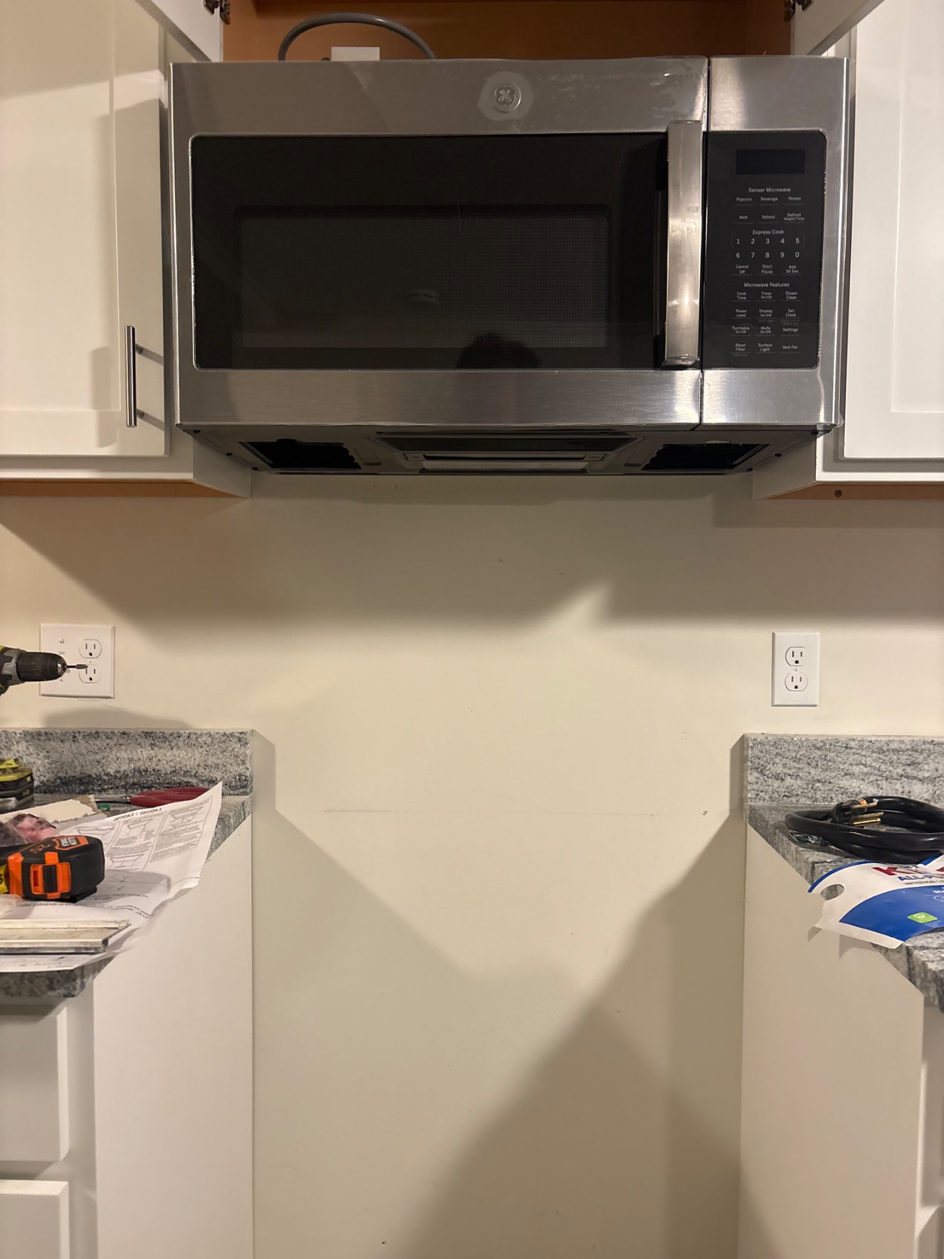 Microwave hung and installed.