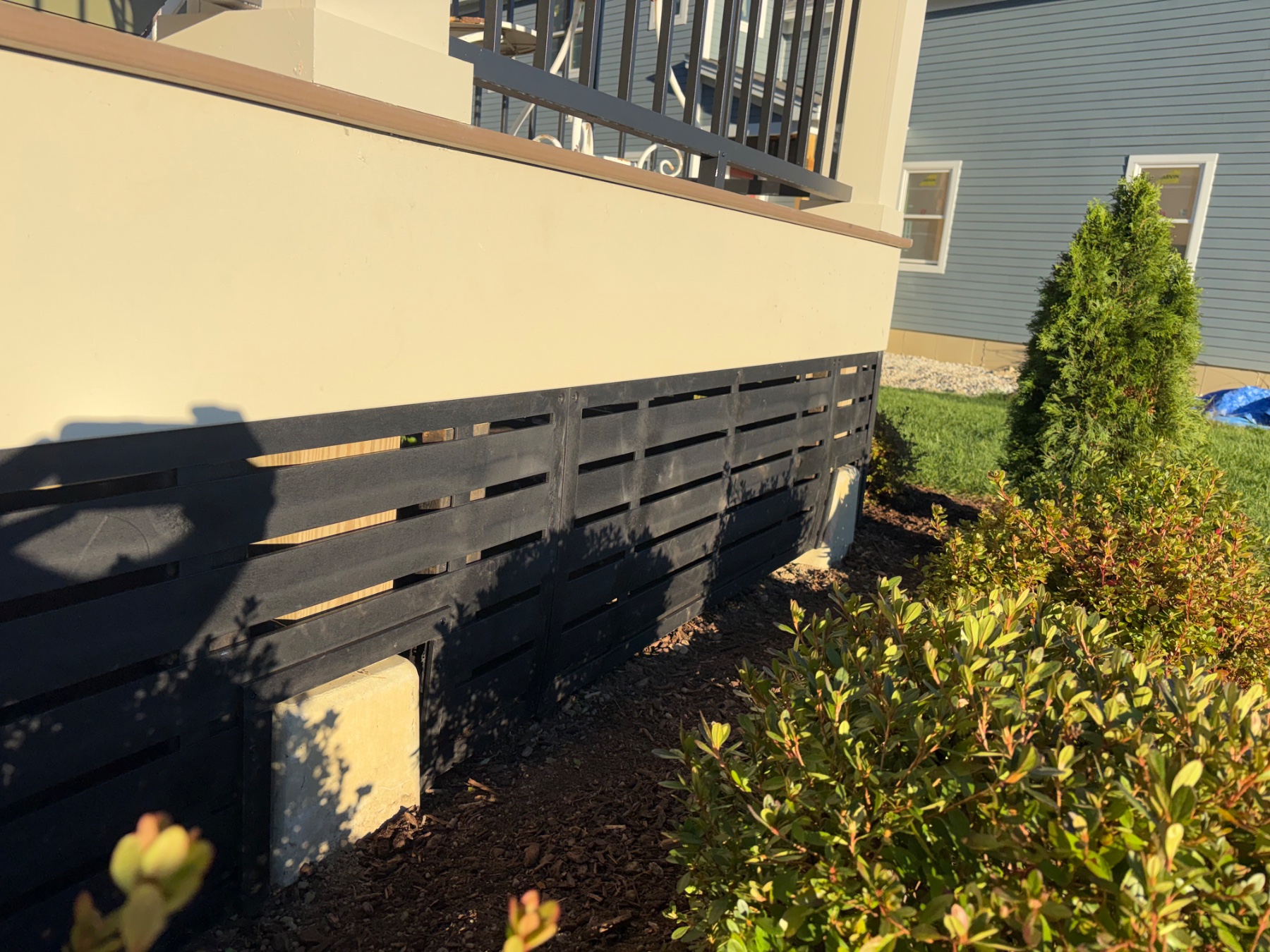 Trimmed out front deck.