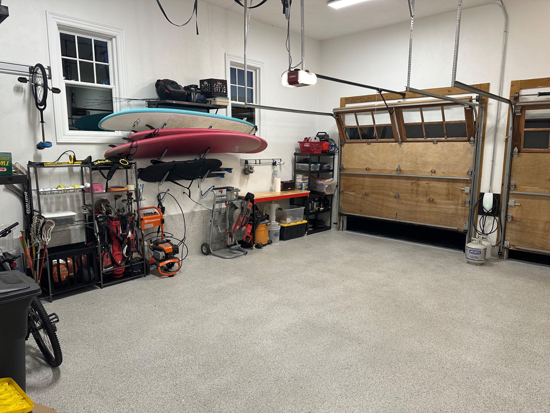 Garage after paint and organization. 