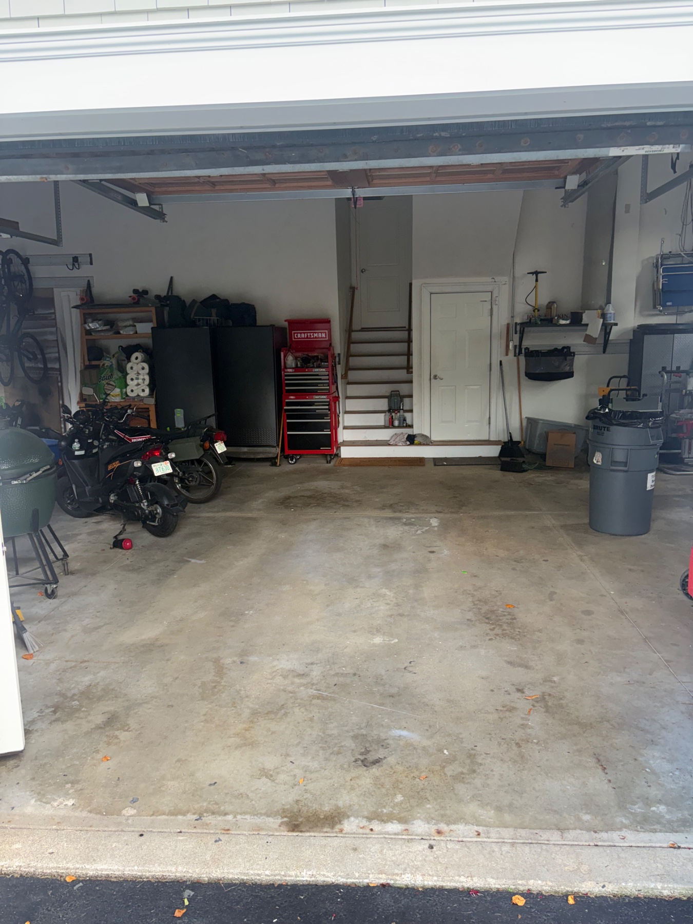 Garage before grind prep and grind.