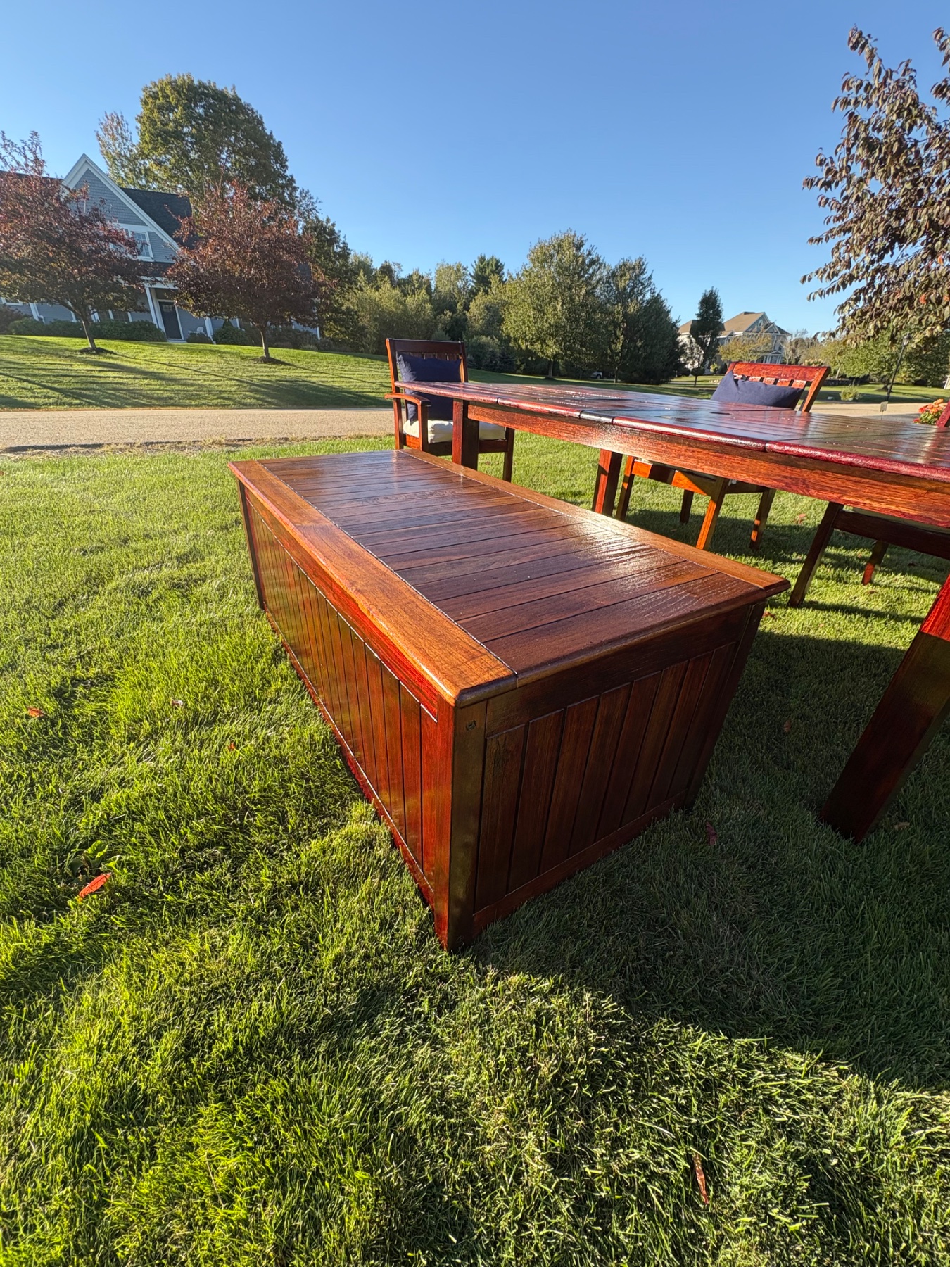 Completed bench and table.