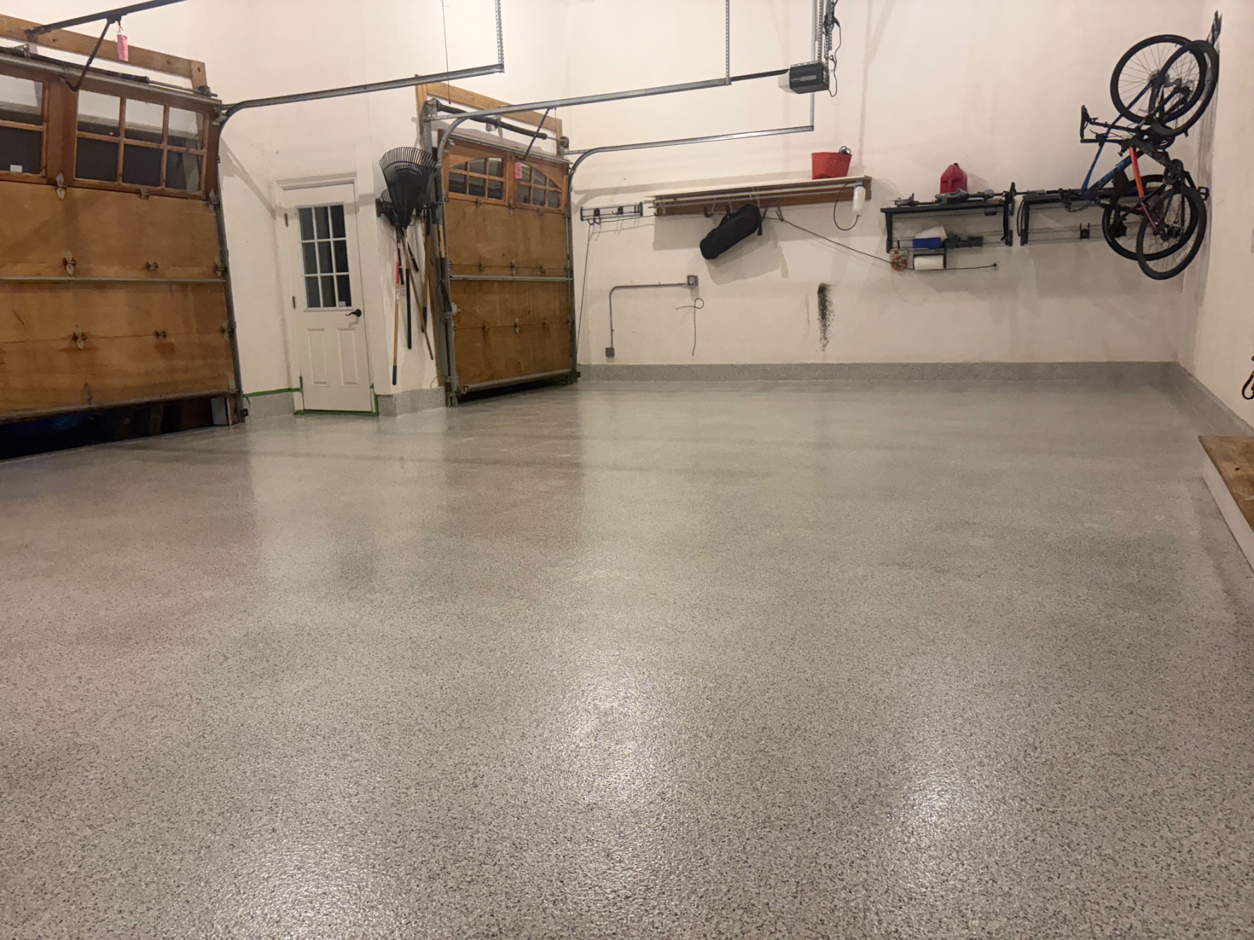 Garage after epoxy and top coat.