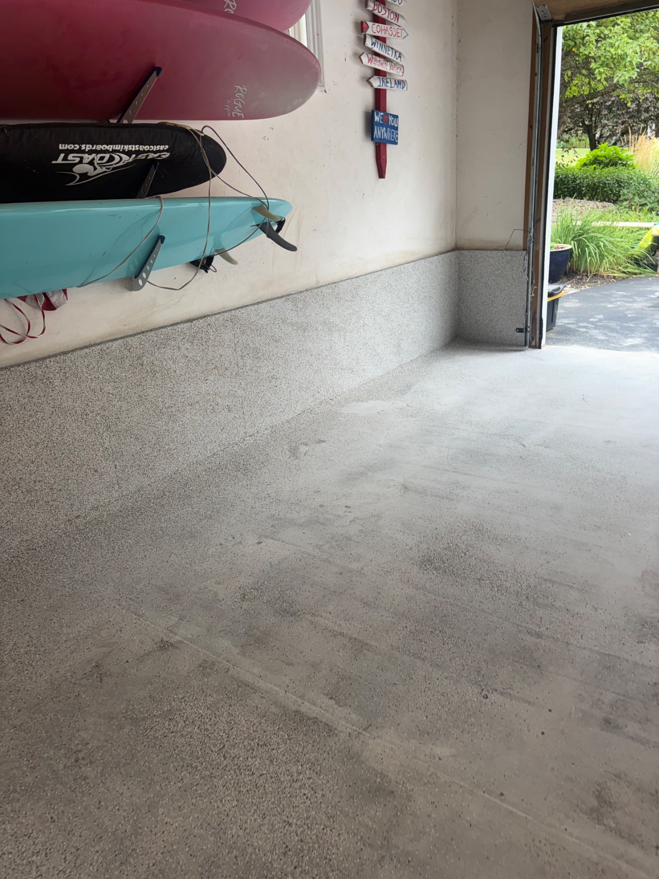 Garage after floor grinding.